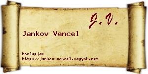 Jankov Vencel névjegykártya